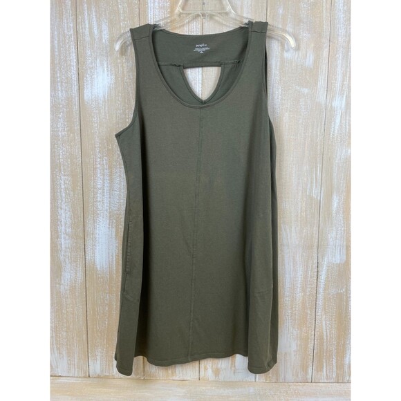 J.Jill PureJill Fit Tank Dress Size XL Petite Olive Green Sleeveless Knee *READ - Picture 1 of 8
